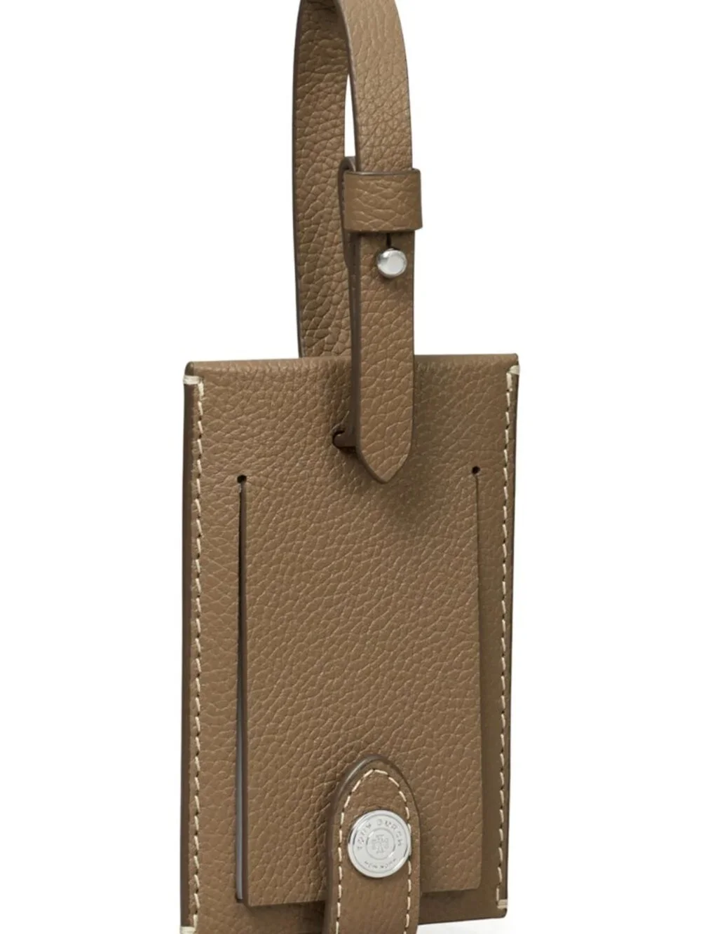 Tory Burch $100 Leather Luggage Tag Wild Mushroom NWT!